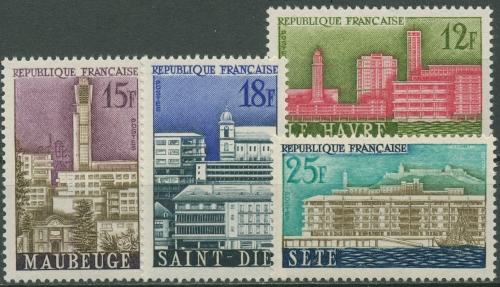 Frankreich 1958 Städte Stadtansichten 1188/91 postfrisch