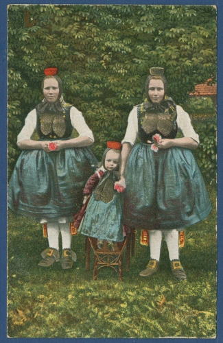 Gruß von der Schwalm Trachten, gelaufen 1908 (AK3515)