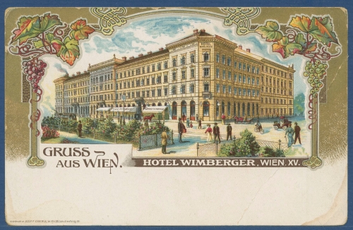 Gruß aus Wien Hotel Wimberger Wien XV.. ungebraucht, kl. Fehler (AK3508)