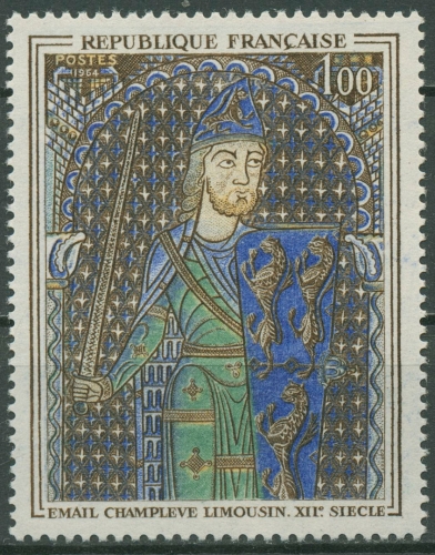 Frankreich 1964 Email-Kunst Grabplatte 1487 postfrisch