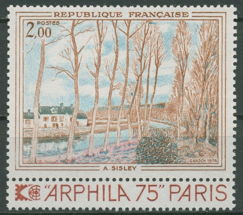 Frankreich 1974 Kunst Gemälde Alfred Sisley 1893 Zf postfrisch