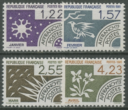 Frankreich 1985 Die zwölf Monate 2479/82 postfrisch Vorausentwertung