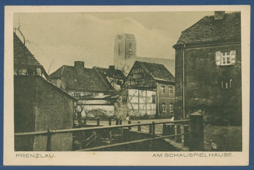 Prenzlau Am Schauspielhaus, gelaufen 1917 (AK3654)