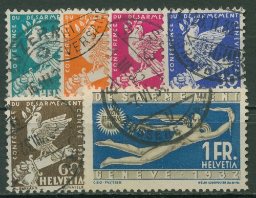 Schweiz 1932 Abrüstungskonferenz in Genf 250/55 gestempelt