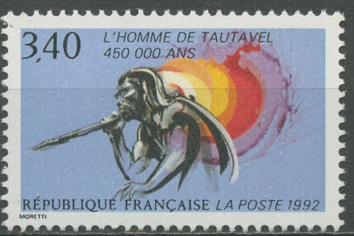 Frankreich 1992 Fossilien Tautavel-Mensch Arago-Höhle 2905 postfrisch