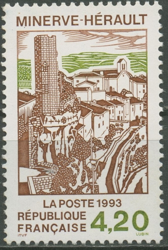 Frankreich 1993 Tourismus Stadtansicht Minerve 2963 postfrisch