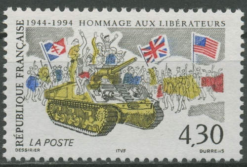Frankreich 1994 Tag der Befreiung Panzer 3031 postfrisch