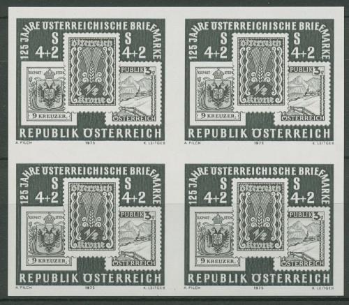 Österreich 1975 Briefmarkenausstellung 1504 Schwarzdruck Gedenkblatt 6 (C96183)