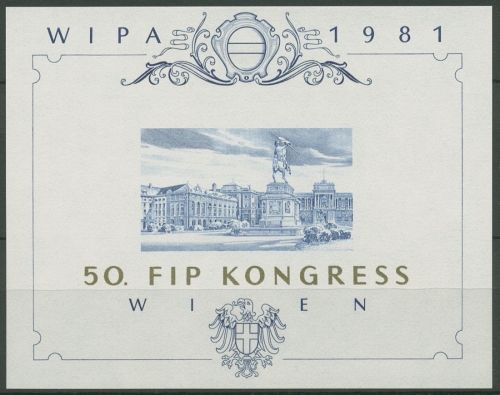 Österreich 1981 WIPA 1981 Block 5 Blaudruck Gedenkblock 8 (C96185)