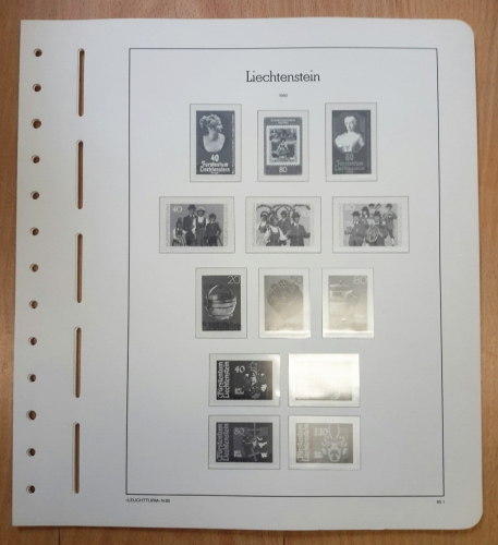LEUCHTTURM Vordruckblätter Liechtenstein 1980/84 SF gebraucht, neuwertig (Z2255)