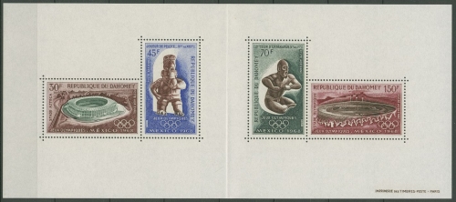 Dahomey 1968 Olymp. Spiele Mexiko Stadien Figuren Block 15 postfrisch (SG29247)