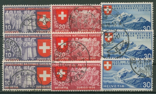 Schweiz 1939 Schweizerische Landesausstellung Zürich 335/43 gestempelt