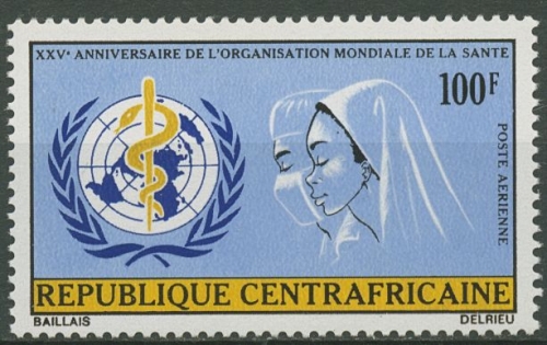 Zentralafrikanische Republik 1973 Weltgesundheitsorganisation WHO 309 postfrisch