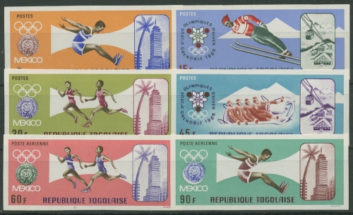 Togo 1967 Olympische Sommerspiele in Mexiko 626/31 B postfrisch