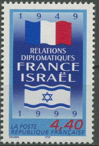 Frankreich 1999 Israel Diplomatische Beziehung Flaggen 3358 postfrisch