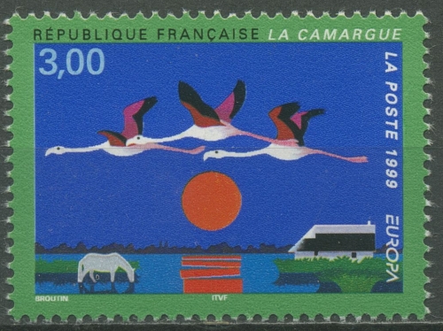 Frankreich 1999 Europa CEPT Nationalparks Camargue Flamingos 3382 postfrisch