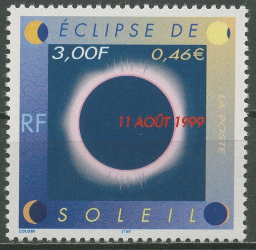 Frankreich 1999 Totale Sonnenfinsternis 3403 postfrisch