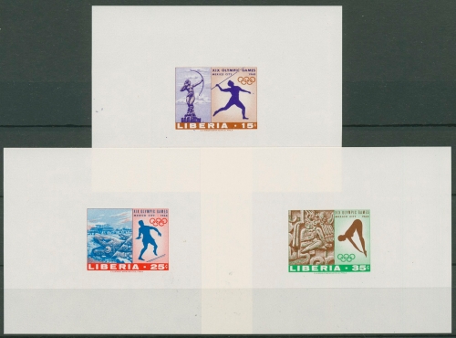 Liberia 1968 Olympische Sommerspiele Mexiko 706/08 B Blocks postfrisch (C29253)