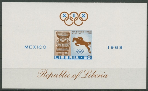 Liberia 1968 Olympische Sommerspiele Mexiko Block 46 B postfrisch (C29254)