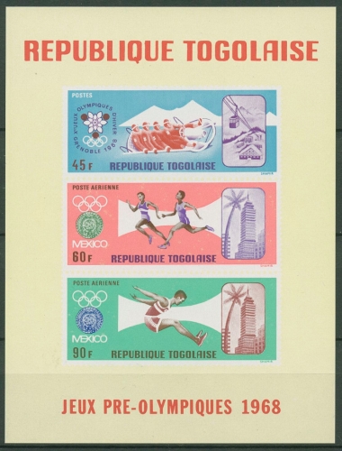 Togo 1967 Olympische Sommerspiele in Mexiko Block 32 postfrisch (C29259)