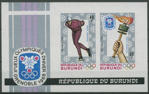 Burundi 1968 Olympische Winterspiele in Grenoble Block 26 B postfrisch (C29264)