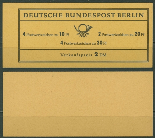 Berlin Markenheftchen 1966 Br. Tor Plattenfehler MH 5d I RLV IV postfrisch