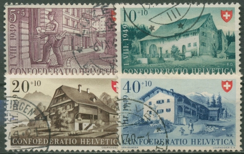 Schweiz 1949 Pro Patria Berufe Landhäuser 525/28 gestempelt