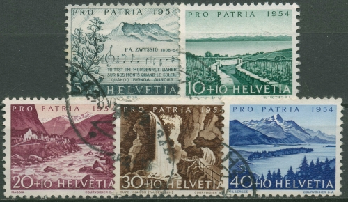 Schweiz 1954 Pro Patria Mönch Alberich Zwyssig Seen Flüsse 597/01 gestempelt
