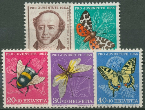 Schweiz 1954 Pro Juventute Jeremias Gotthelf Insekten 602/06 postfrisch