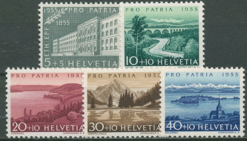 Schweiz 1955 Pro Technische Hochschule Zürich Seen Flüsse 613/17 postfrisch