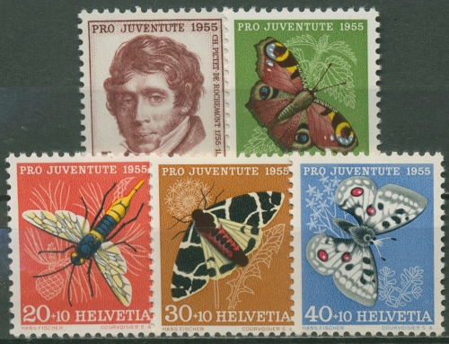 Schweiz 1955 Pro Juventute Charles P.de Rochemont Insekten 618/22 postfrisch