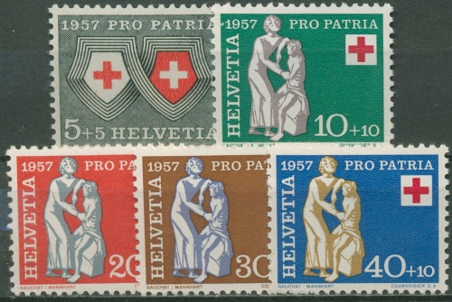 Schweiz 1957 Pro Patria Rotes Kreuz Wappen 641/45 postfrisch