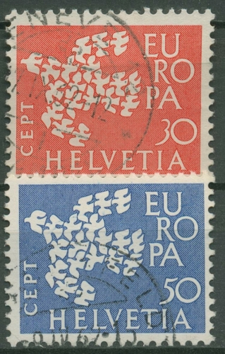 Schweiz 1961 Europa CEPT Friedenstaube 736/37 gestempelt