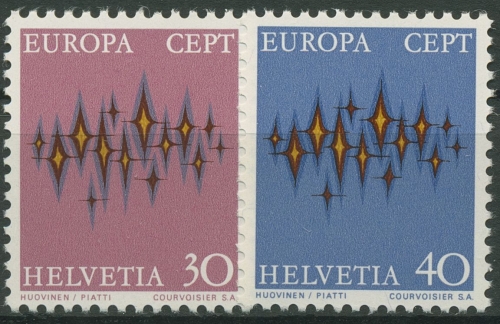 Schweiz 1972 Europa CEPT Sterne 969/70 postfrisch