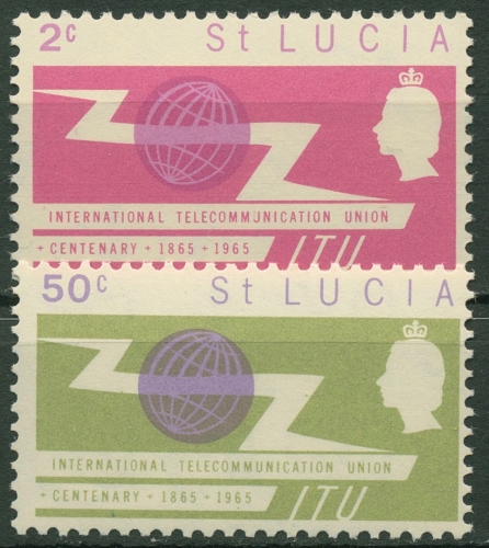 St. Lucia 1965 Internationale Fernmeldeunion ITU 186/87 postfrisch