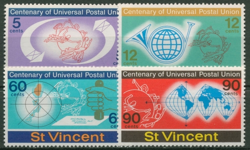 St. Vincent 1974 100 Jahre Weltpostverein UPU 354/57 postfrisch