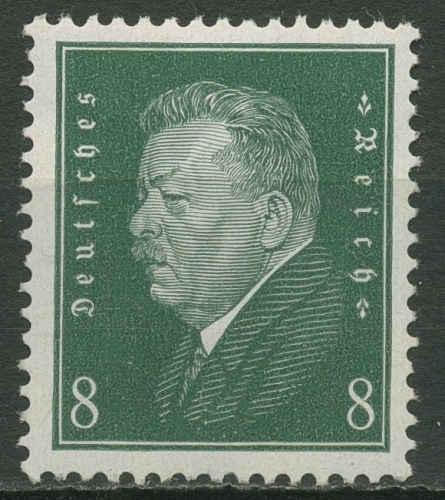 Deutsches Reich 1928 Ebert mit grünlicher Gummierung 412 z mit Falz, selten!