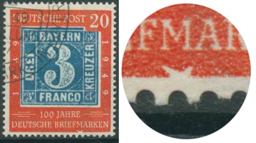 Bund 1949 100 Jahre dt. Briefmarken mit Plattenfehler 114 PF ? gestempelt