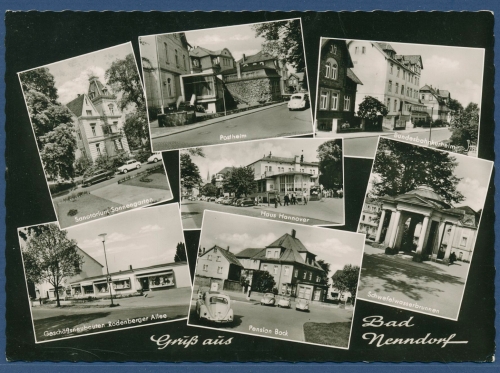Gruß aus Bad Nenndorf Pension Bock Bundesbahnkurheim, gelaufen 1962 (AK3742)