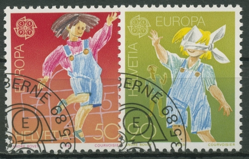 Schweiz 1989 Europa CEPT Kinderspiele 1391/92 gestempelt