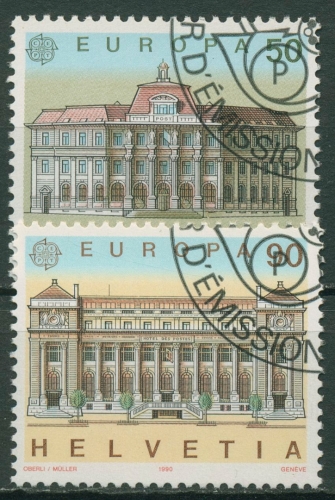 Schweiz 1990 Europa CEPT Postämter Hauptpostamt Luzern 1415/16 gestempelt