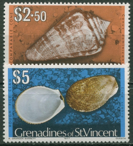 St. Vincent-Grenadinen 1974 Meeresmuscheln und -schnecken 48/49 III postfrisch