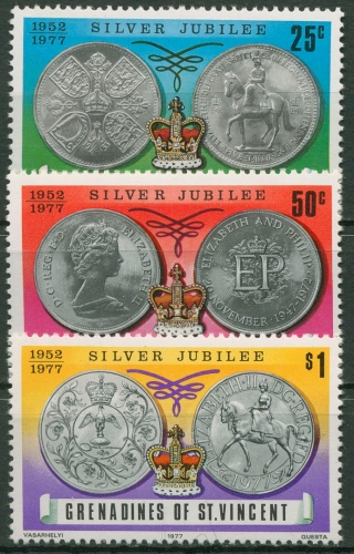 St. Vincent-Grenadinen 1977 25 Jahre Königin Elisabeth II. 115/17 postfrisch