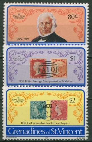 St. Vincent-Grenadinen 1979 100. Todestag von Rowland Hill 172/74 postfrisch