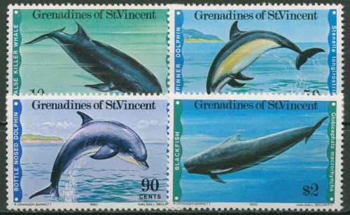 St. Vincent - Grenadinen 1980 Tiere Meerestiere Wale 182/85 postfrisch