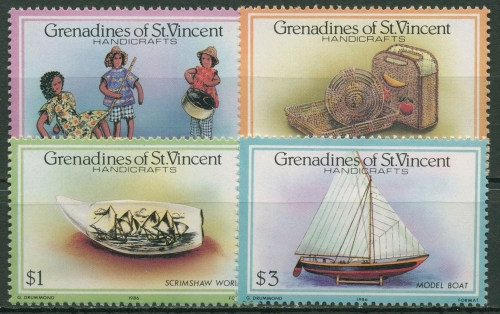 St. Vincent-Grenadinen 1986 Kunsthandwerk: Modellbau Korbwaren 479/82 postfrisch