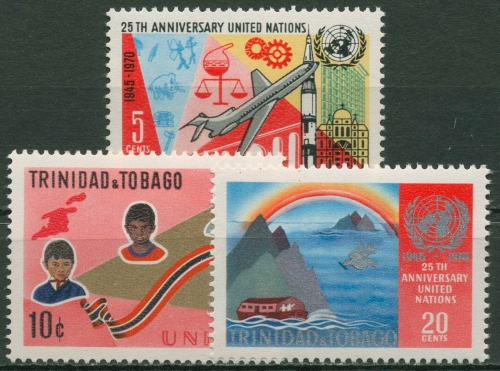 Trinidad und Tobago 1970 25 Jahre Vereinte Nationen 267/69 postfrisch