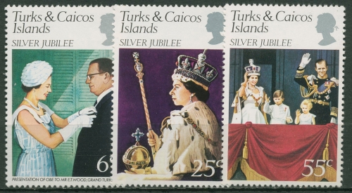 Turks- und Caicos-Inseln 1977 Regentschaft Königin Elisabeth 364/66 postfrisch