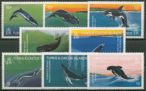 Turks- und Caicos-Inseln 1983 Tiere Meerestiere Wale 634/41 postfrisch