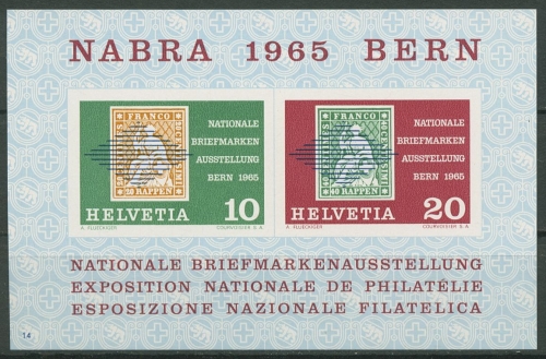 Schweiz 1965 NABRA Bern Marken mit Rautenstempel Block 20 postfrisch (C96275)